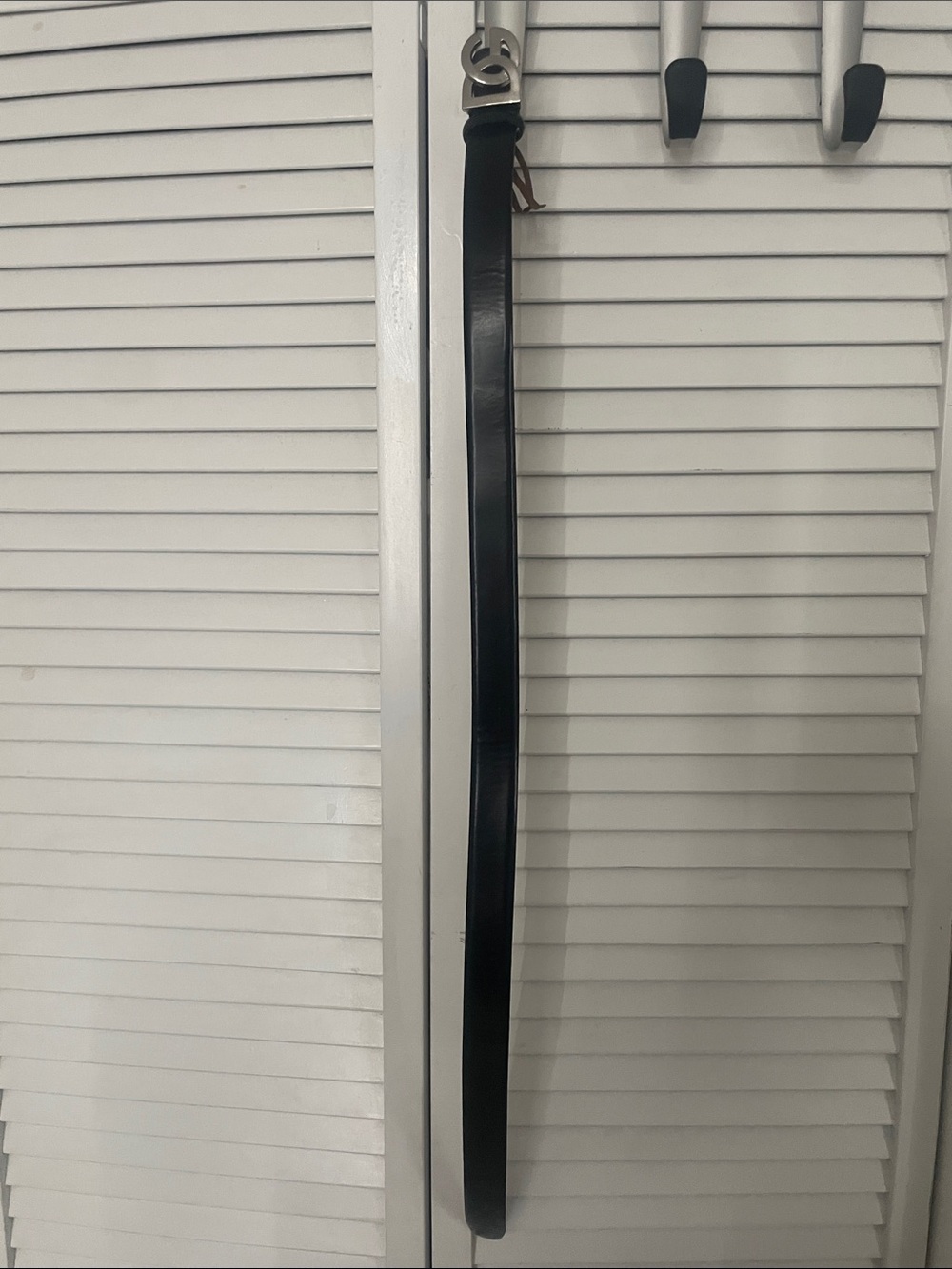 Dolce & Gabbana Black Leather Hanging Belt Organizer Measurements in centimeters